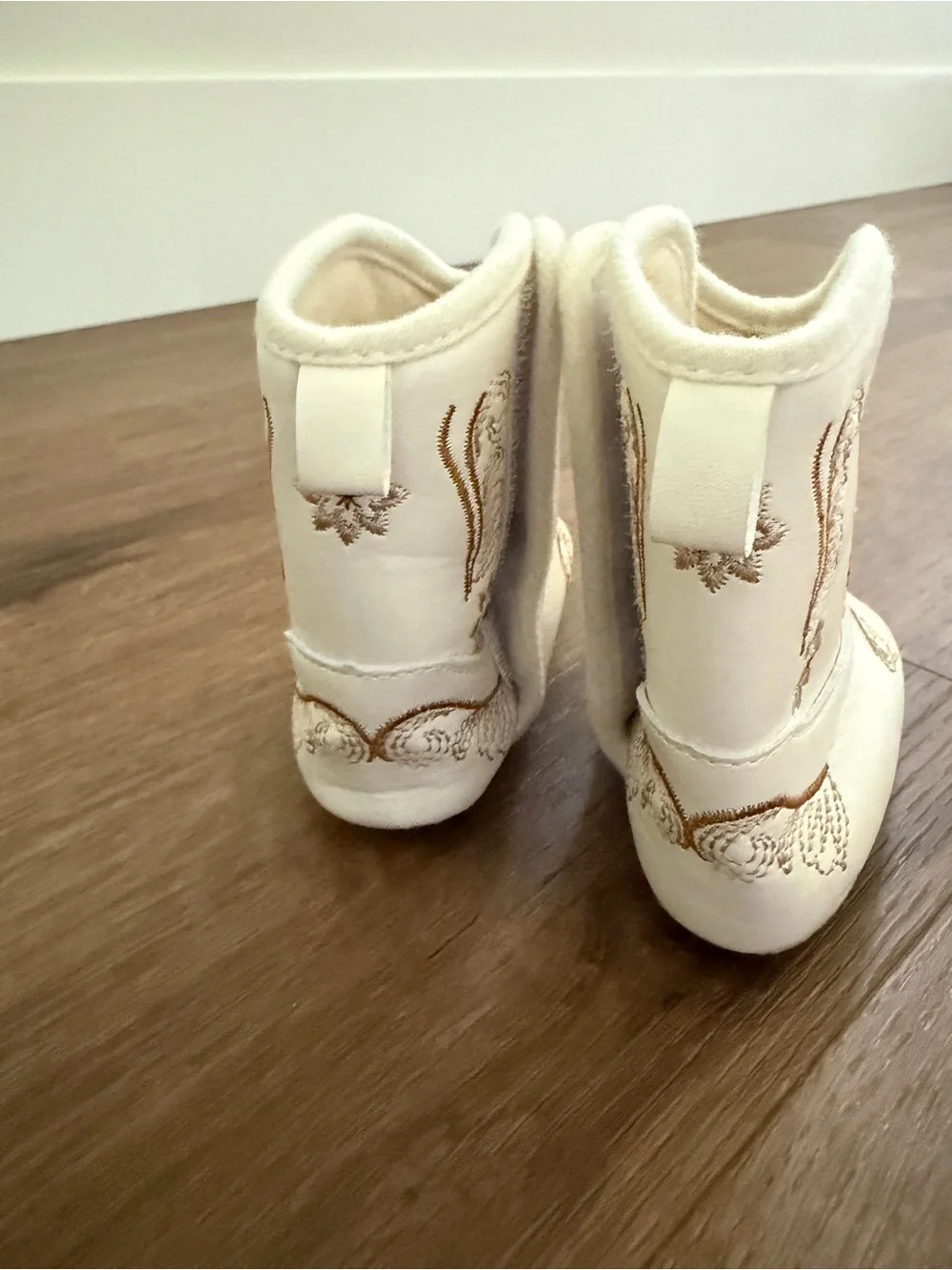 Cream Embroidered Baby Western Booties 6-12months